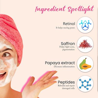 Glamveda Retinol & Peptide Anti Ageing Face WashFor Youthfull & Glowing Skin 100 ml - Face Wash & Cleansers