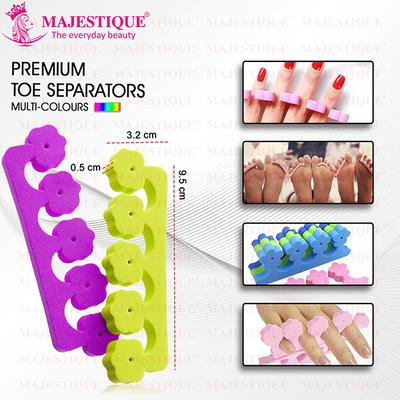 Majestique 4 Pieces Foot Toe Finger Separator, Pedicure Tool Kit - Color May Vary 1's - Nail Care