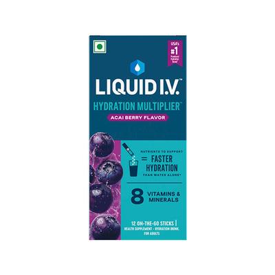 Liquid I.V. Hydration Multiplier - Acai Berry, Electrolyte Powder Drink Mix 12's - Multi-Vitamins