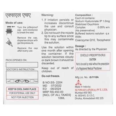 XLHA Eye Drops 10ml - Dry Eye-Olt