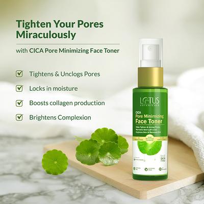 Lotus Botanicals CICA Pore Minimizing Face Toner, Enhances Skin Radiance, For All Skin Types 50 ml - Toners