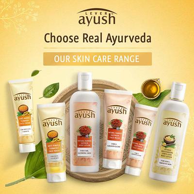 Lever Ayush Natural Fairness Saffron Face Cream, Improves complexion with golden glow 50 gm - Face Moisturizers
