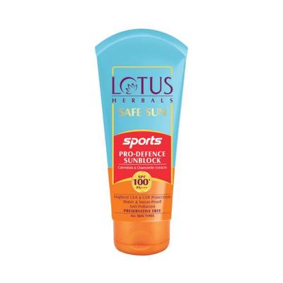 Lotus Herbals Safe Sun Sports Pro-Defence Sun Block SPF-100+ PA+++ 40gm - Face Sunscreen