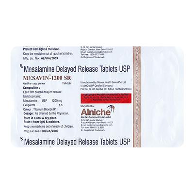 MESAVIN SR 1200mg Tablet 10's - Ulcerative Colitis/Bowel Inflammatory Disease-GIT