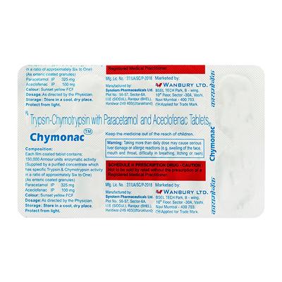 Chymonac Tablet 10'S - Pain relief-Ant