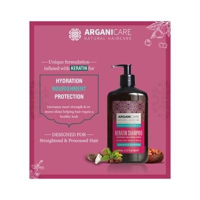 Arganicare Organic Argan oil and Keratin Shampoo 400 ml - Shampoos