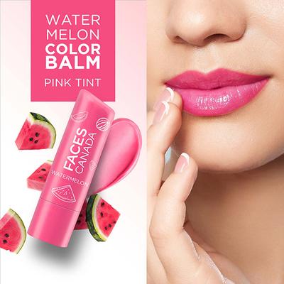 Faces Canada Colour Lip Balm - Watermelon 02 Vitamin C SPF15 12 Hrs Moisture 4.5gm - Lip Balms