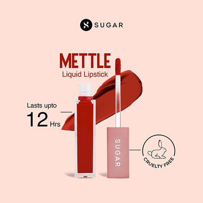 SUGAR Cosmetics Mettle Liquid Lipstick - 06 Electra (Orange with hints of red) 7 gm - Liquid Lipsticks