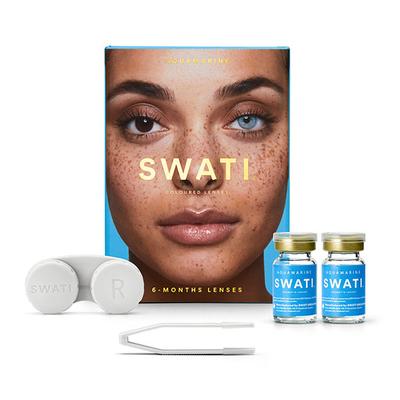 Swati Cosmetics Aquamarine Coloured Lenses 6 Month Contact Lenses ( - 4.25) 1's - Eyecare Lenses