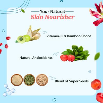 Neuherbs Skin Collagen Booster Powder - Mixed Fruit Flavour 105 g - Hair & Skin