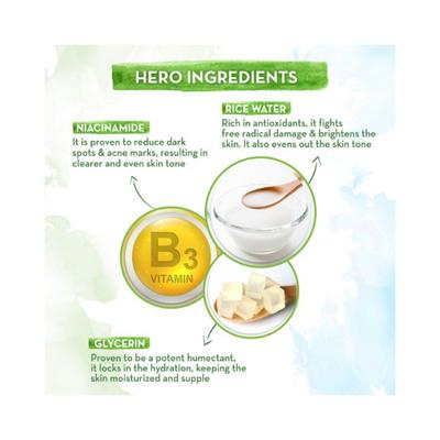 Mamaearth Rice Face Wash with Rice Water & Niacinamide for Glass Skin B3+ 100ml - Face Wash & Cleansers