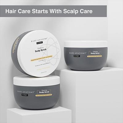 Bare Anatomy Scalp Scrub Up To 99% Dandruff Reduction Gently Removes Product, Pollution & Oil Buildup 250gm - Hair Creams
