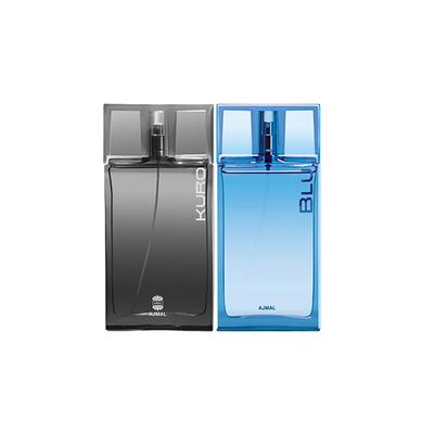 Ajmal Kuro EDP Aromatic Spicy Perfume And Blu EDP Aquatic Woody Perfume 180 ml - Men Perfumes (Edt/Edp)