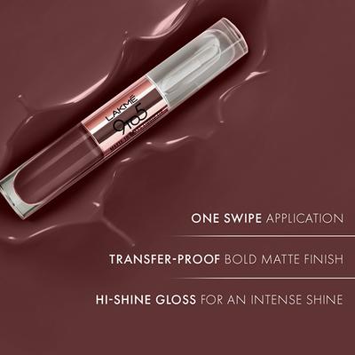 Lakme 9 to 5 Matte to Glass Liquid Lip - Walnut Praline 7.6 ml - Liquid Lipsticks