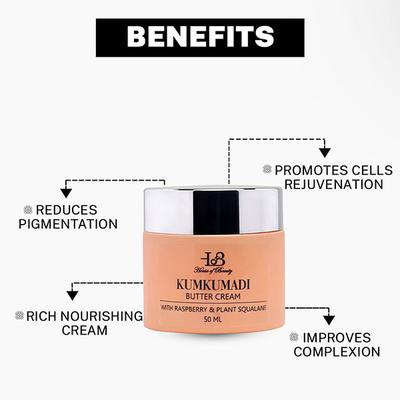 House of Beauty Kumkumadi Butter Cream Brightens, Nourishes-Dry, Combi, Mature Skin with Vit-C 50ml - Night Cream