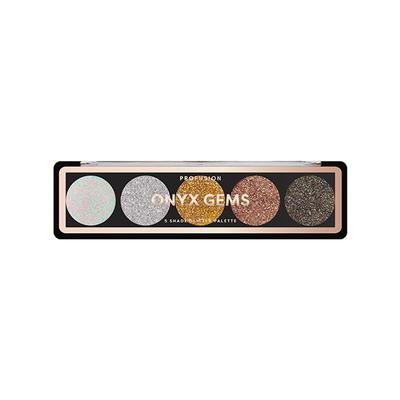 Profusion Cosmetics 5 Shade Glitter Eye Shadow Pallete Onyx Gems (4.5 g) - Eye Shadow Palettes