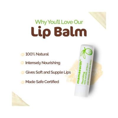 Mamaearth Nourishing 100% Natural Lip Balm with Vitamin E and Shea Butter 4 gm - Lip Balms