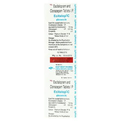 Ecitalop C Tablet 10'S - Anxiety-Anx