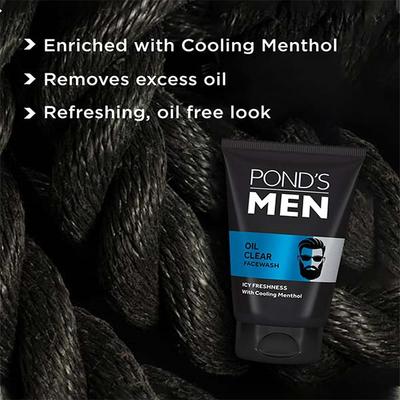 Pond's Men Oil Clear Facewash 100 gm - Face Moisturizers