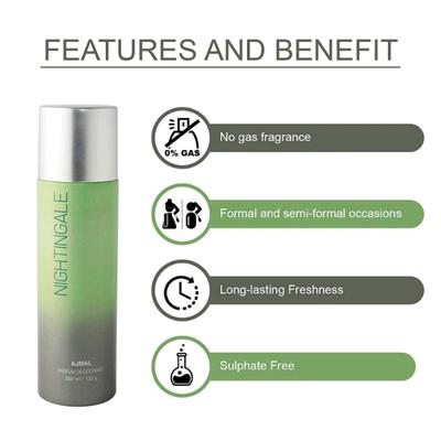 Ajmal Nightingale Deodorant Combo Pack Of 4 High Quality Deodorant For Men & Women 800 ml - Perfumes (Edt/Edp)