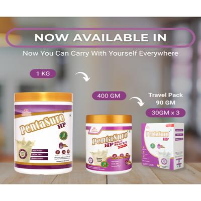PentaSure HP 100% Whey Protein Powder- Banana & Vanilla Flavour 400 g - Whey Proteins