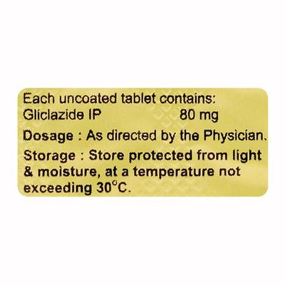 GLICSAAN 80mg Tablet 10's - Diabetes-Ant