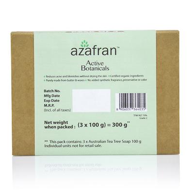 Azafran Active Botanicals Australian Tea Tree Anti Blemish Bath Bar 300 gm - Soaps