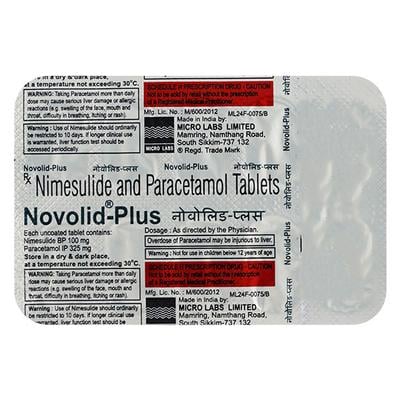 Novolid Plus Tablet 10'S - Pain relief-Nsa