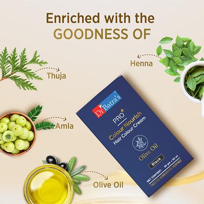 Dr Batras Pro+ Colour Nourish Hair Colour Cream for Rich Hair Color, Enriched with Amla - Brown 120 gm - Crème