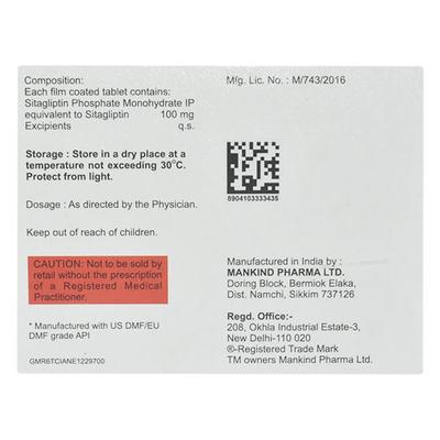 SITADAY 100 Tablet 15's - Diabetes-Ant