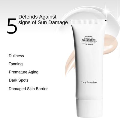 The Formularx Sun Relief Ceramide Silk Sunscreen SPF 50 PA++++ with Niacinamide & Peptide 50 gm - Body Sunscreen
