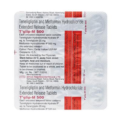 TGLIP M 500mg Tablet 20's - Diabetes-Ant