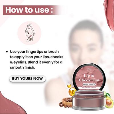 Tnw The Natural Wash Break Dance Lip & Cheek Tint with Avocado Oil 5gm - Lip Stains & Tints