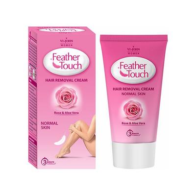 VI-John Feather Touch Hair Removal Cream Rose & Aloe Vera Tube for Normal Skin 40 gm - Shaving Creams