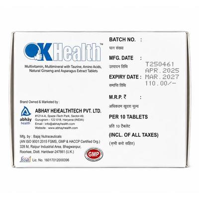Assureit OK Health Multivitamin & Multimineral Tablets 10's - Multi-Vitamins