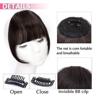 Bronson Professional Hair Extensions Clip-in Bangs Fringe Natural Brown No 2 1's - Hair Clips/Bands