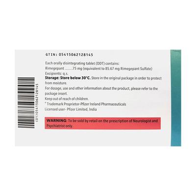 NURTEC ODT 75mg Orally Disintegrating Tablet 2's - Migraine