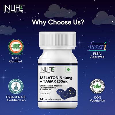 INLIFE Melatonin 10mg + Tagar 250mg Tablets 60's - Mental Health