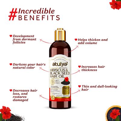 Atulya Hibiscus & Black Seed Hair Oil 200 ml - Hair Oils