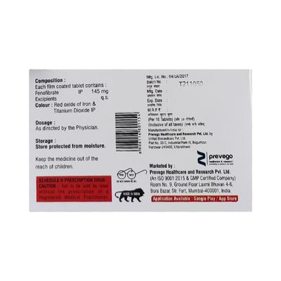 FENABRATE 145 Tablet 10's - High Cholesterol-Dys