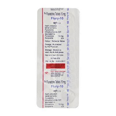 Flury 10mg Tablet 10'S - Migraine