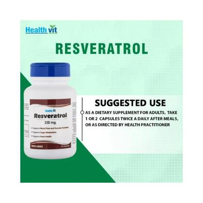 Healthvit Resveratrol 250 Mg- Capsules 60's - Herbal Dietary Supplement