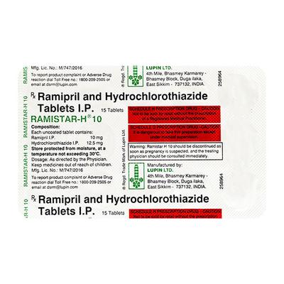 Ramistar H 10mg Tablet 15'S - Hypertension-ACE