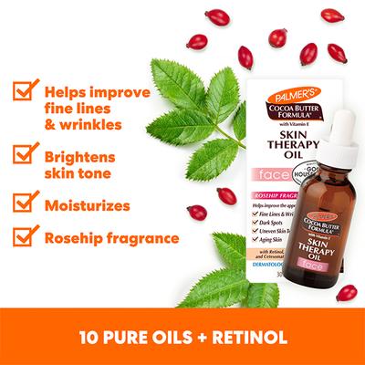 Palmer's Cocoa Butter formula with Vitamin E Skin Therapy Oil Face, Rosehip Fragrance 30ml - Lip Balms