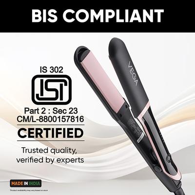 Vega Dive Shine Hair Straightener for Women- 5 Temperature Settings and Quick Heat Up, (VHSH-36) 440 gm - Straighteners