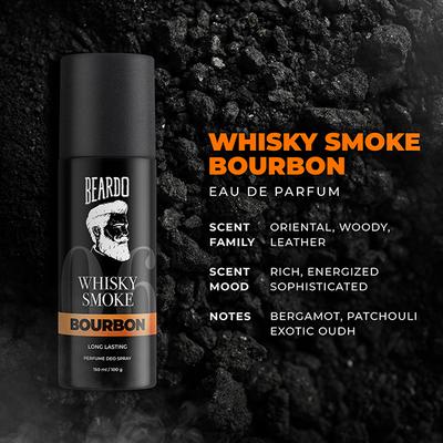 Beardo Whisky Smoke 120 Ml and Bourbon 150 Ml Body Spray Long Lasting Deo Sprays Combo - For Men 1's - Men Deodorants/Roll-Ons