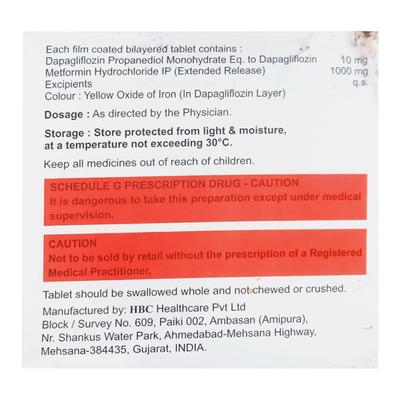 DAPAGOLD M 10/1000 Tablet 10's - Diabetes-Ant