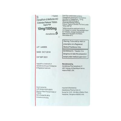 Xigduo XR 10/1000mg Tablet 7'S - Diabetes-Ant