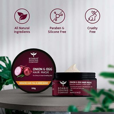 Bombay Shaving Company Onion and Egg Hair Mask 100 gm - Hair Masks & Packs