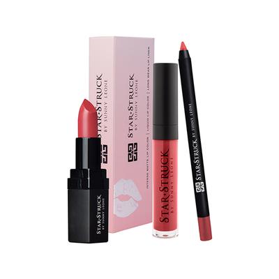 Star Struck By Sunny Leone Coralicious 3Pc Lip Kit (Lipstick + Lip Gloss + Lip Liner) 1's - Lipsticks